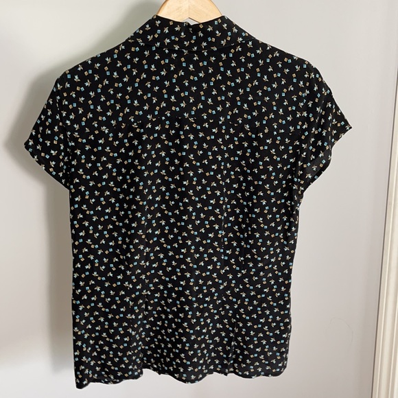 Evan Picone Vintage Floral Button Down Silk Shirt - Picture 4 of 5